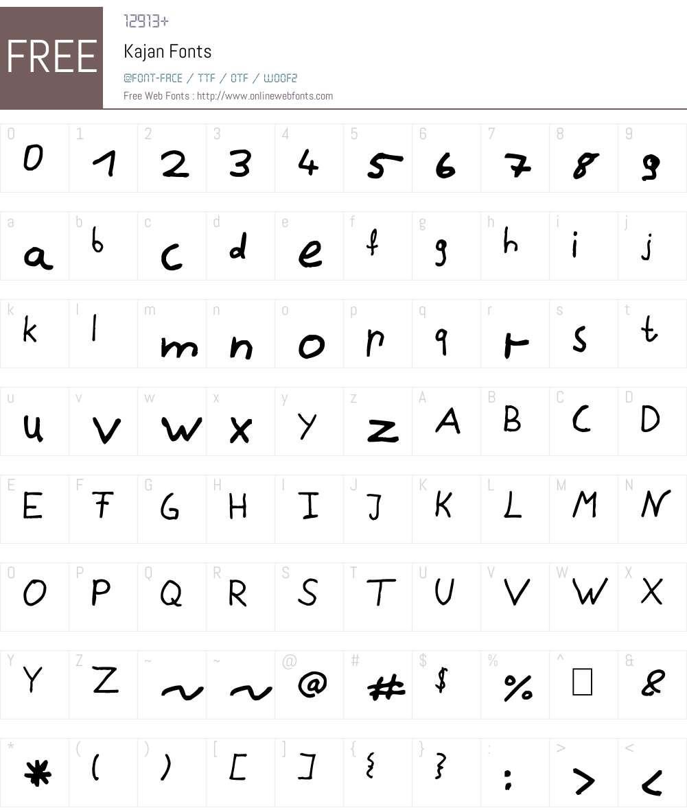 Kajan Font Screenshots