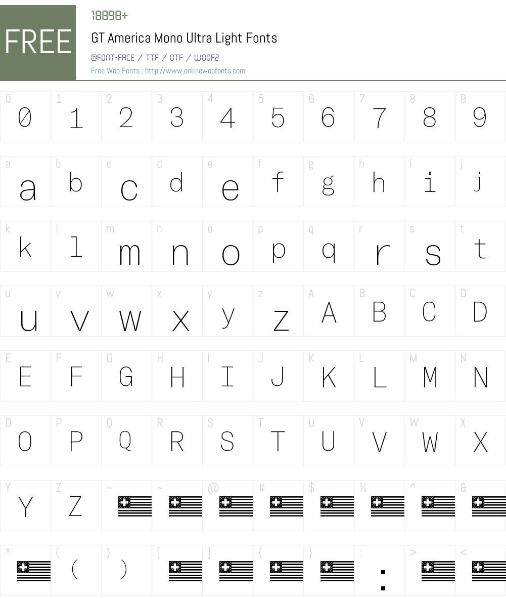 GT America Mono Ultra Light Font Screenshots