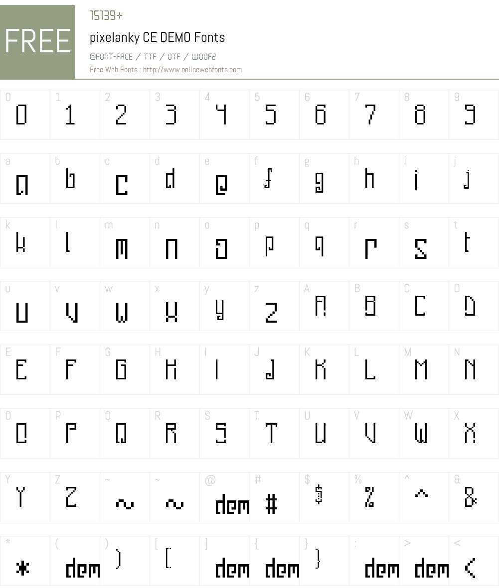 pixelanky CE DEMO Font Screenshots