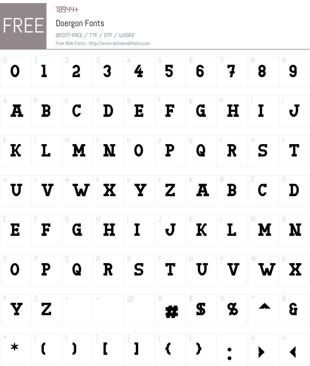 Doergon Font Screenshots