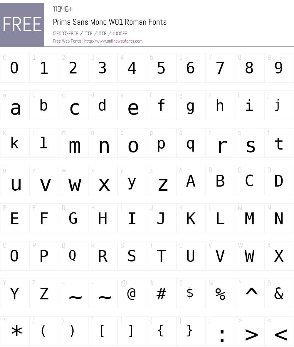 PrimaSansMonoW01-Roman Font Screenshots
