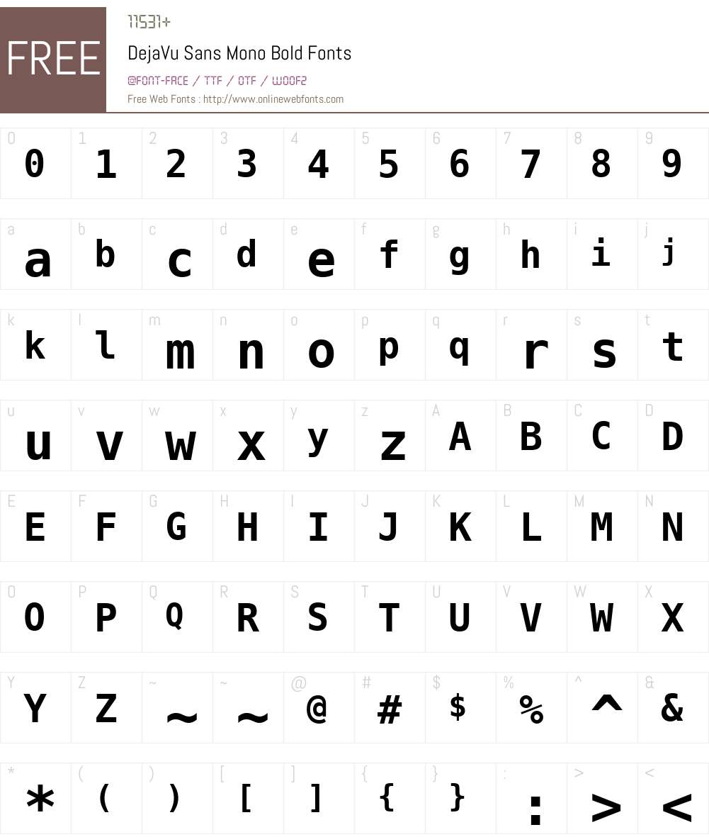 DejaVu Sans Mono Font Screenshots