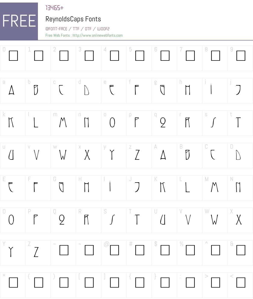 ReynoldsCaps Font Screenshots
