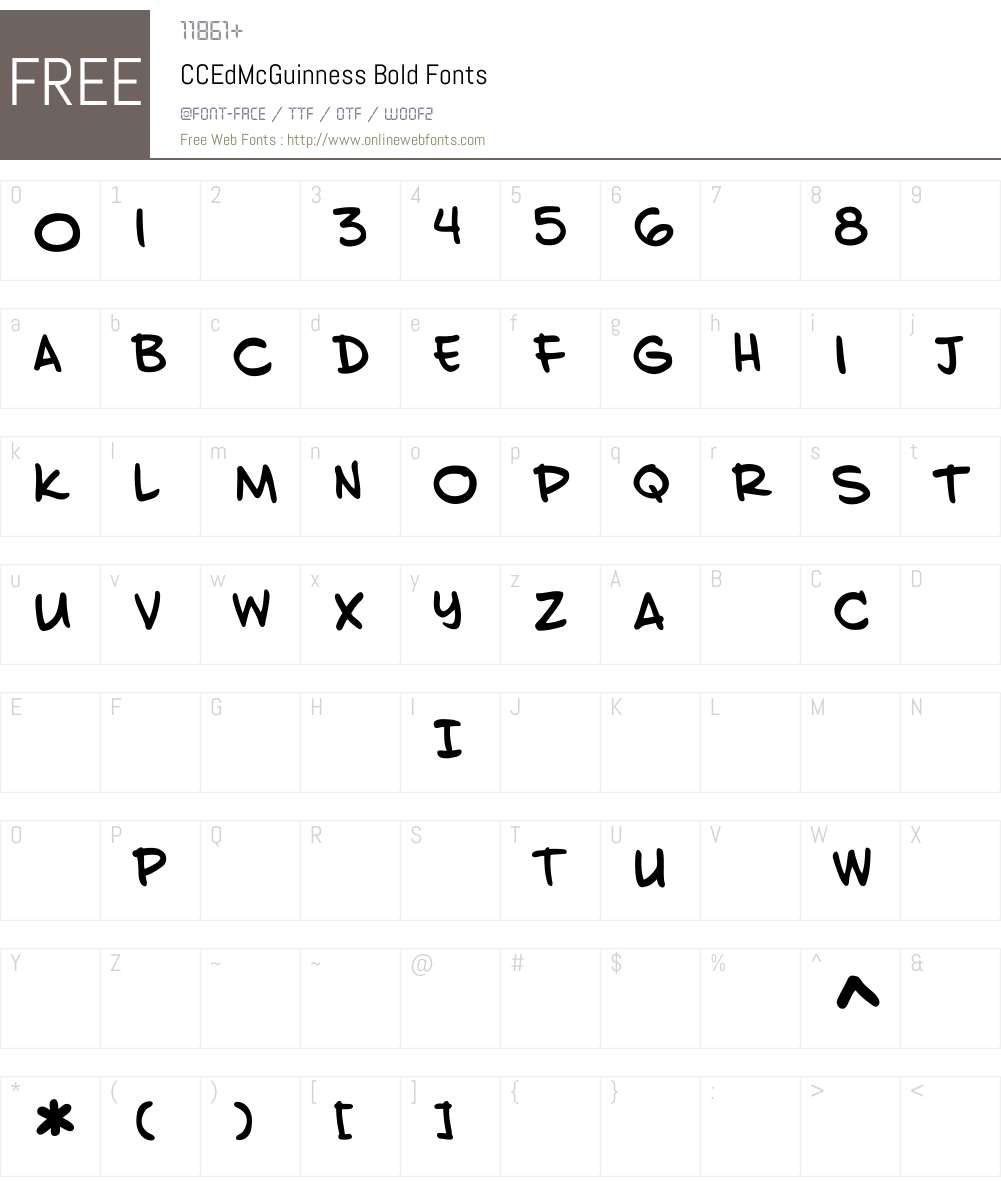 CCEdMcGuinness-Bold Font Screenshots