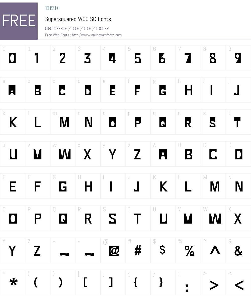 SupersquaredW00-SC Font Screenshots