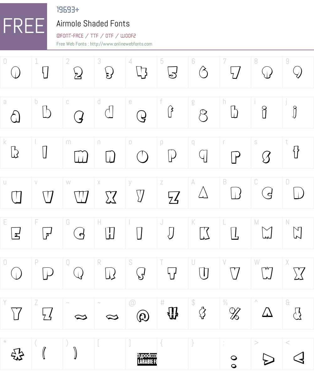 Airmole Shaded Font Screenshots