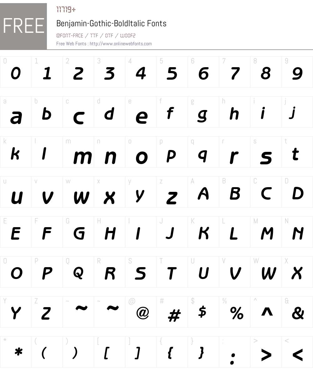 Benjamin-Gothic Font Screenshots