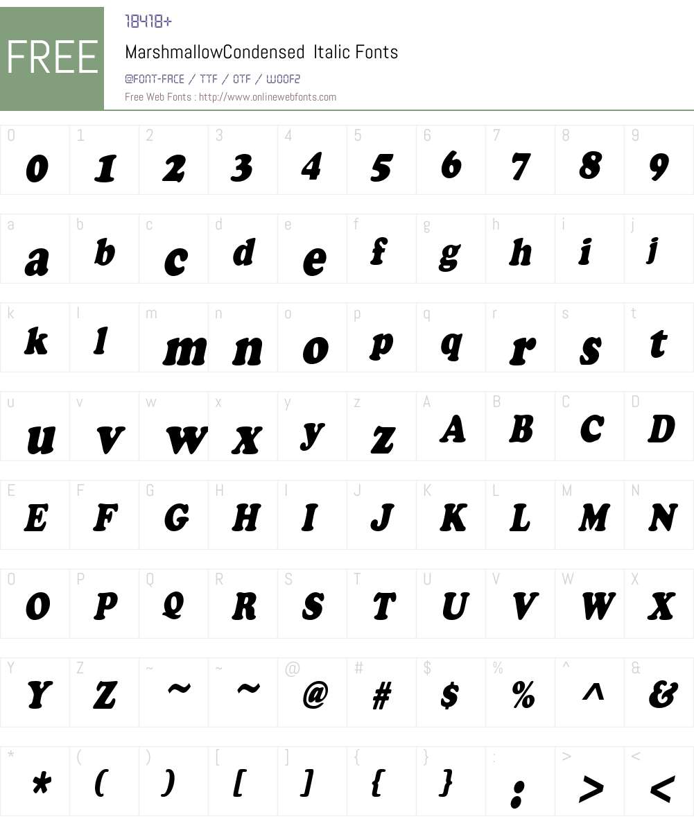 MarshmallowCondensed Font Screenshots