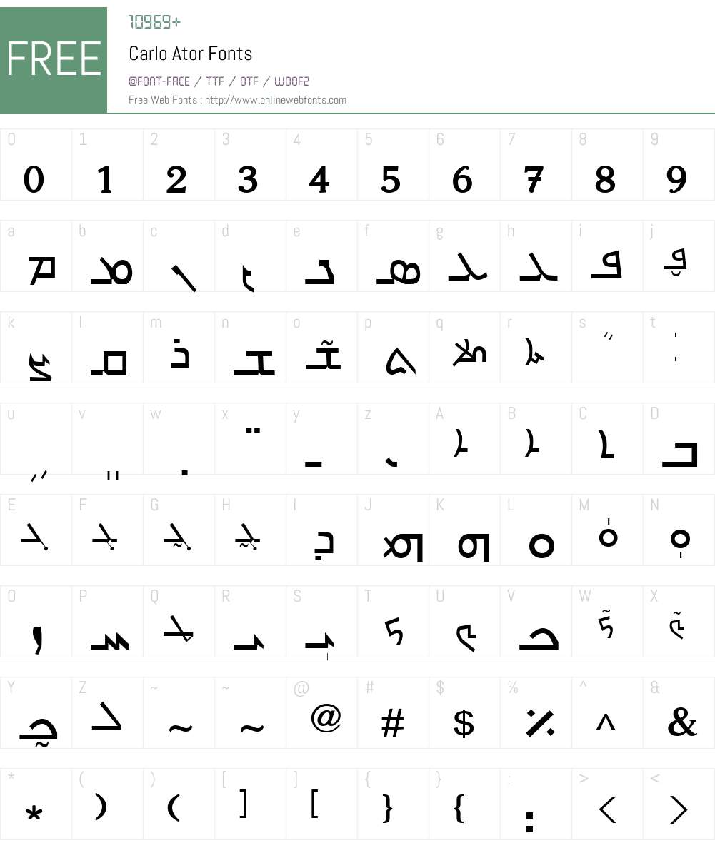 Carlo Ator Font Screenshots