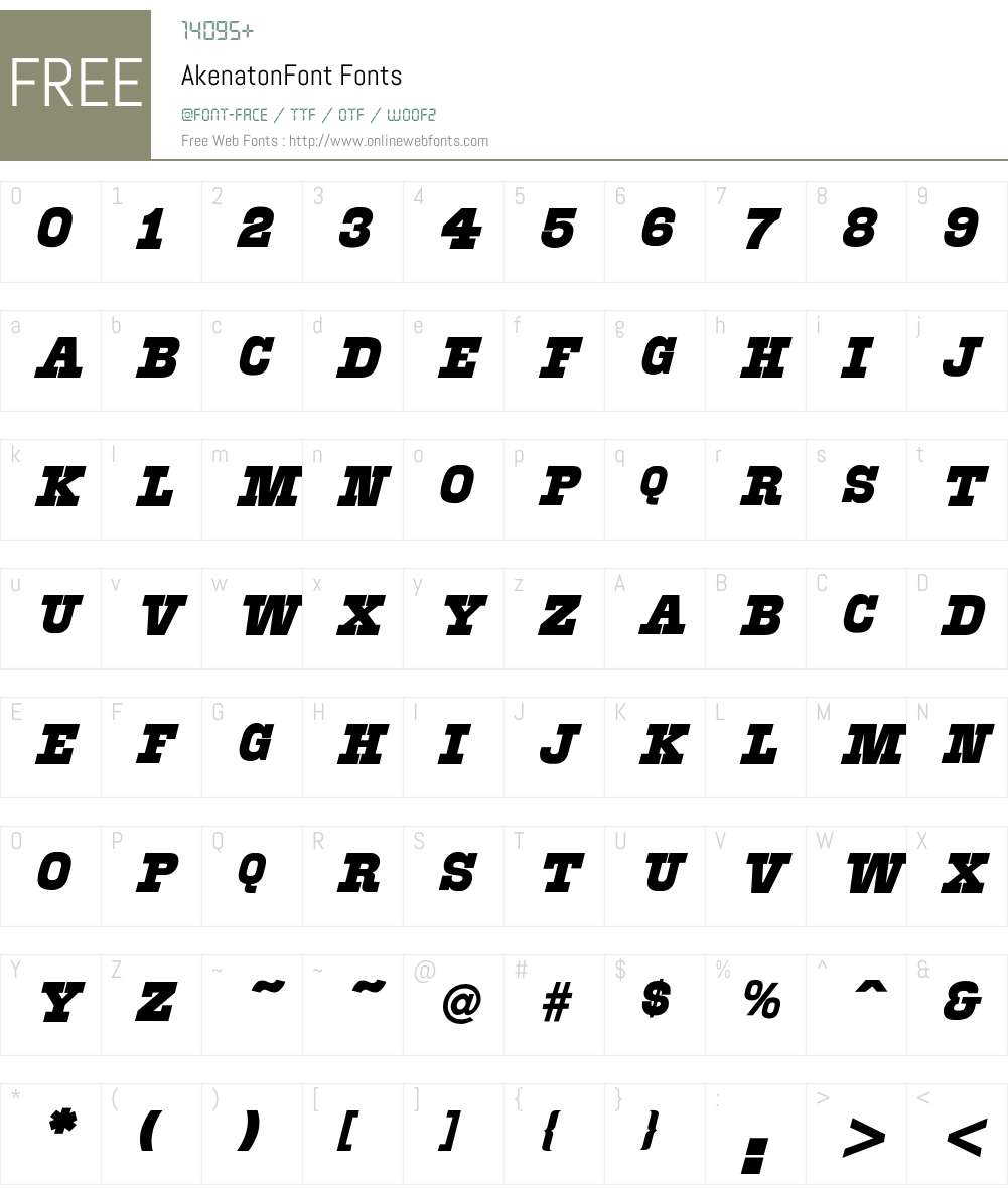 Akenaton Font Screenshots