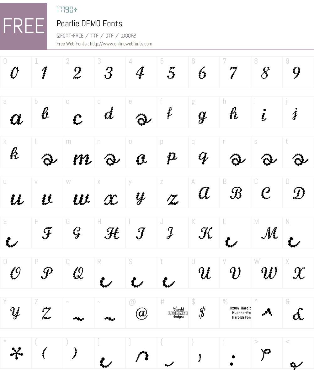 Pearlie Font Screenshots