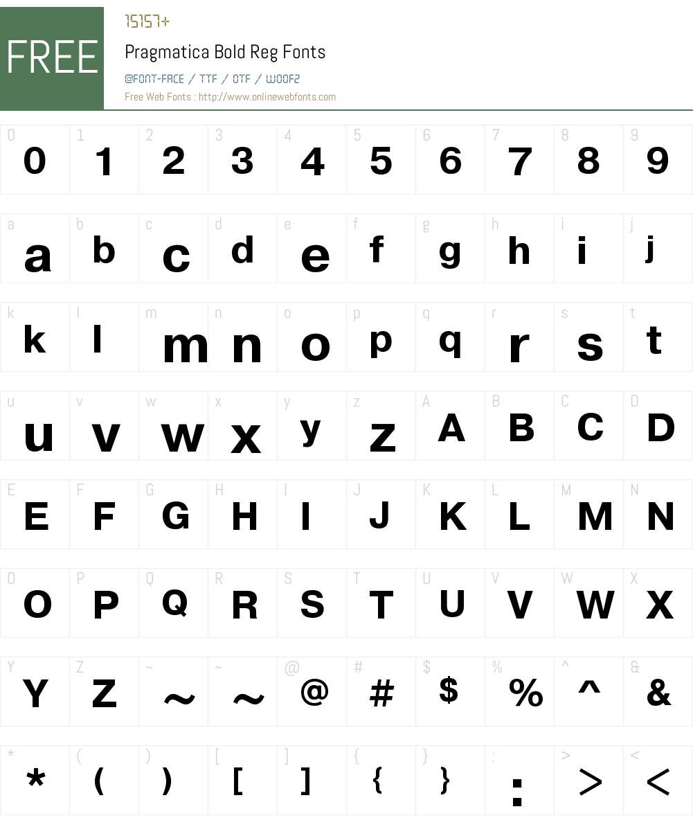 Pragmatica Bold Font Screenshots