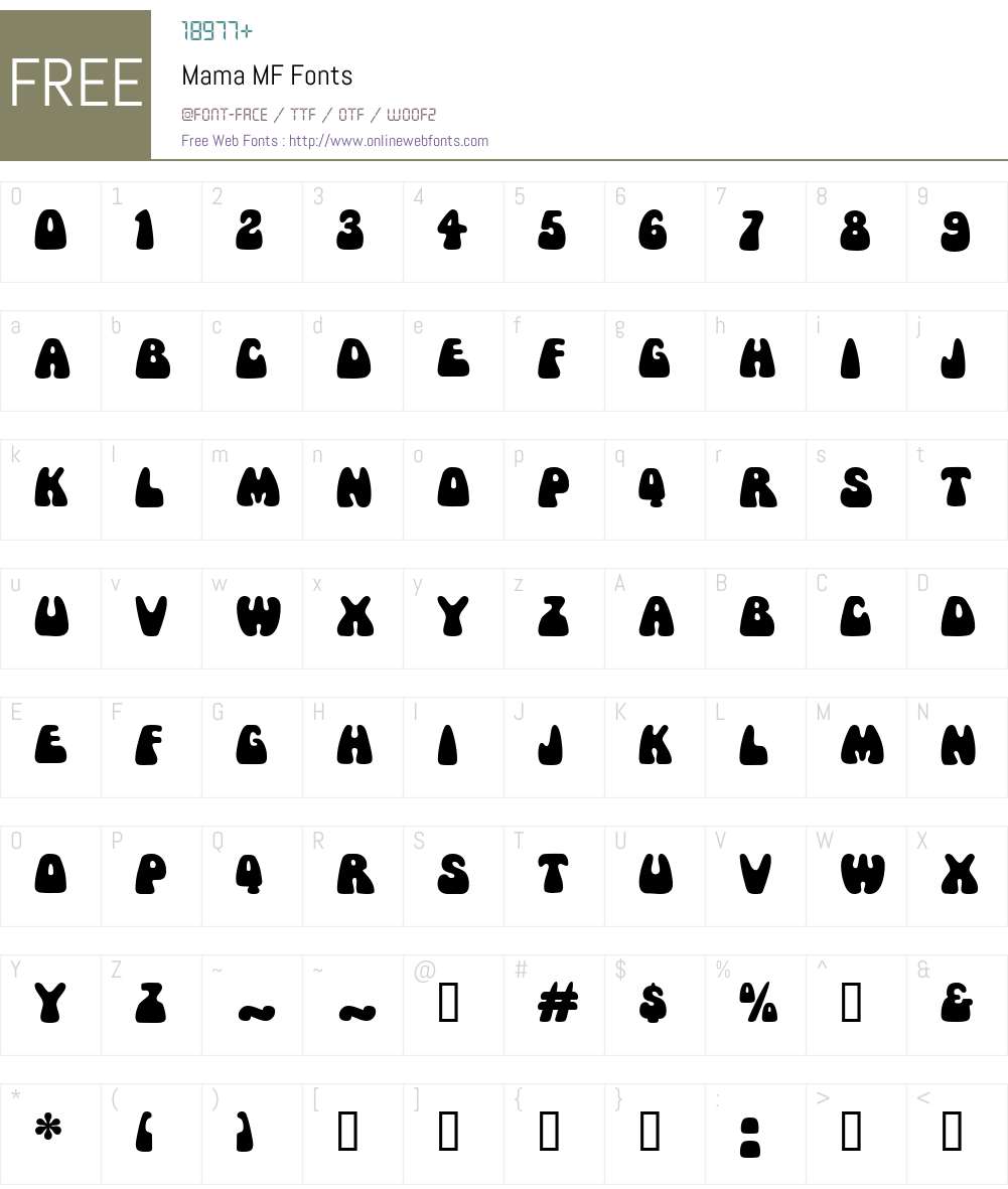 Mama MF Font Screenshots