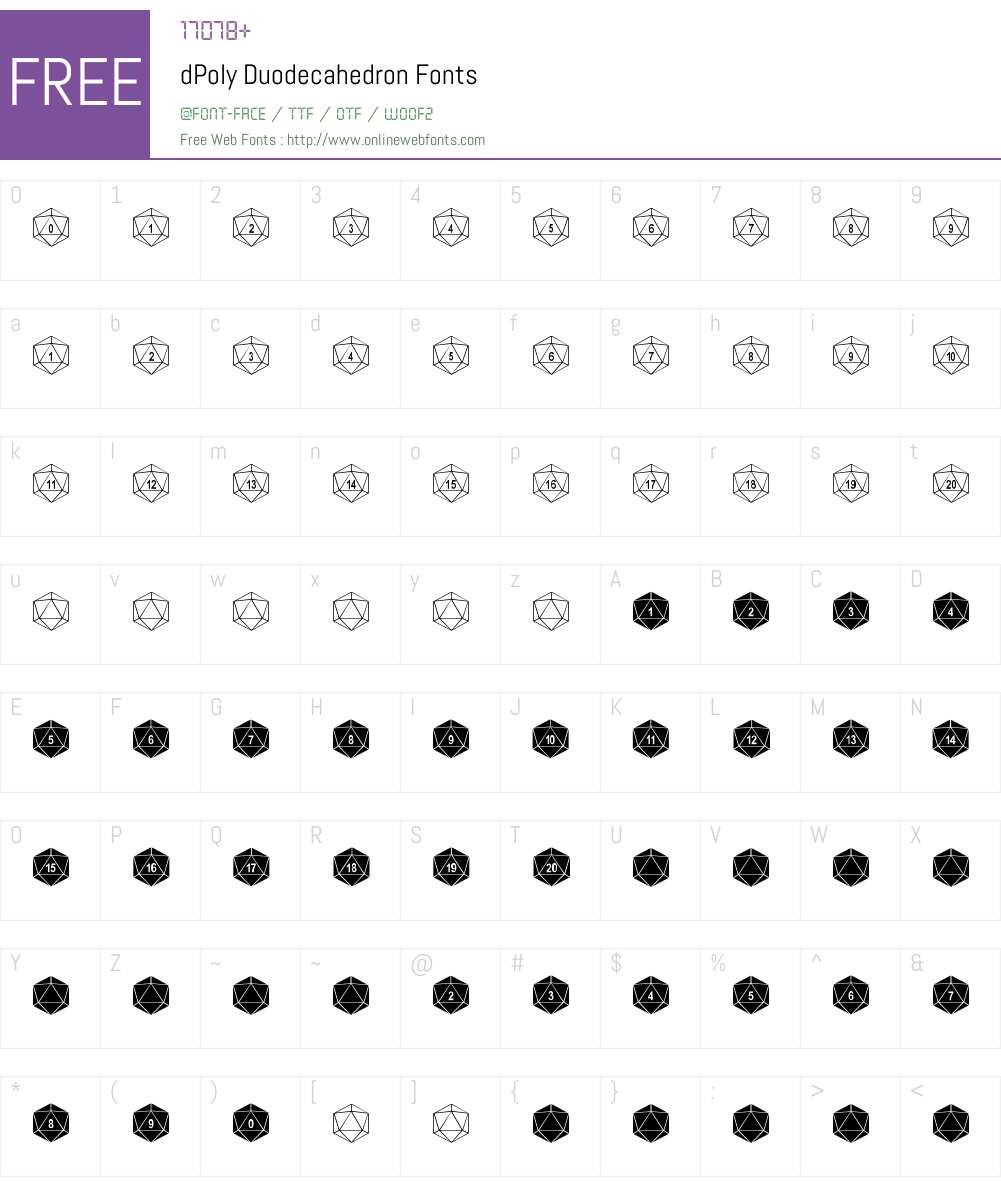 dPoly Duodecahedron Font Screenshots