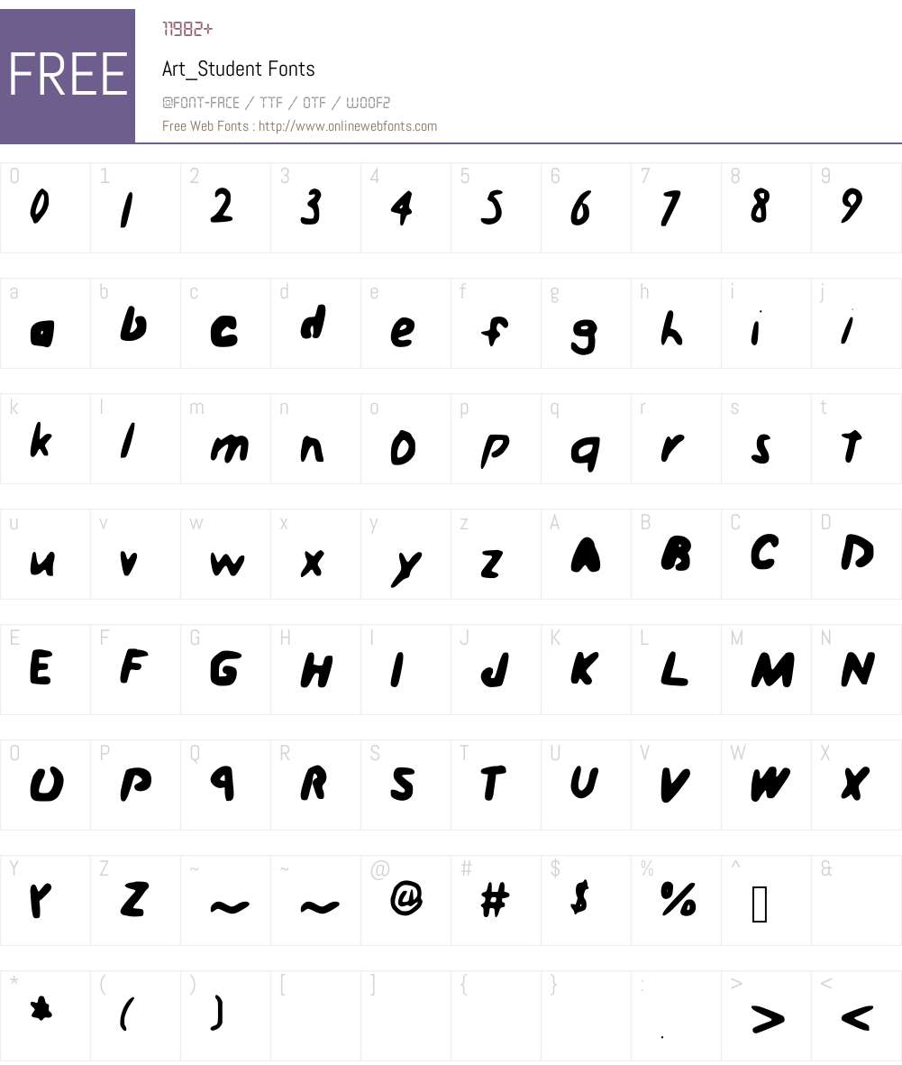 Art_Student Font Screenshots