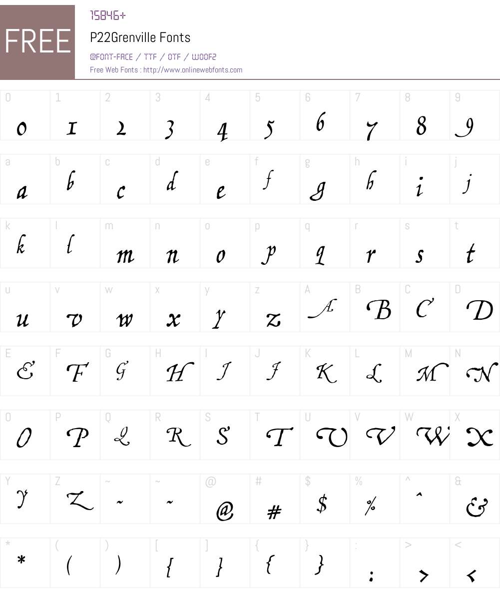 P22Grenville Font Screenshots