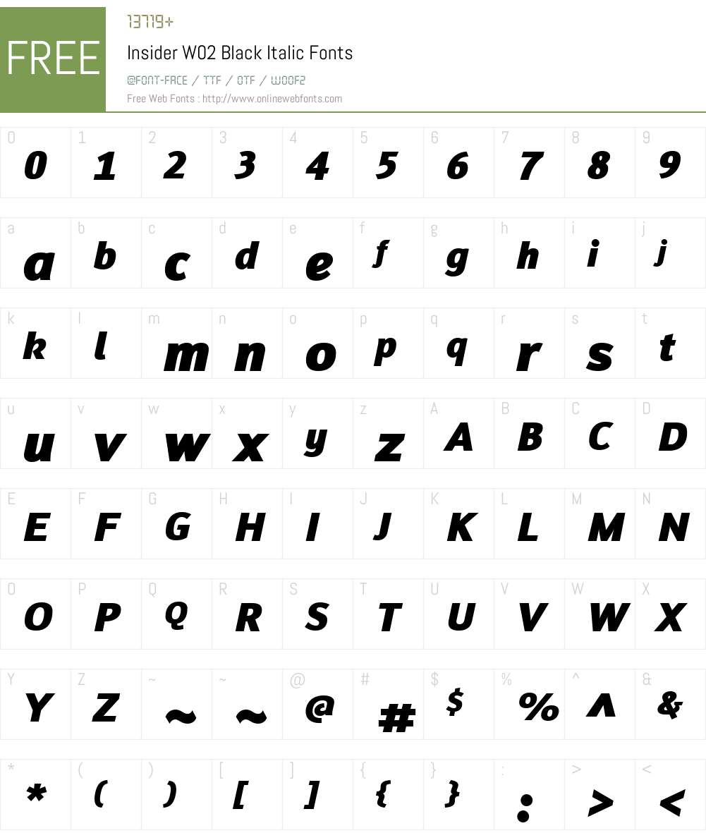 Insider Font Screenshots