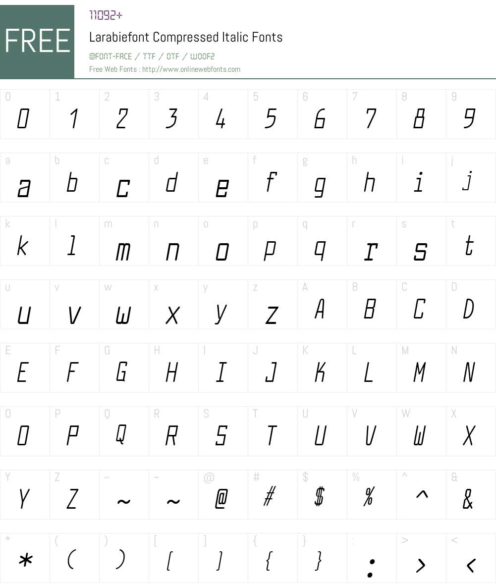 Larabiefont Compressed Font Screenshots