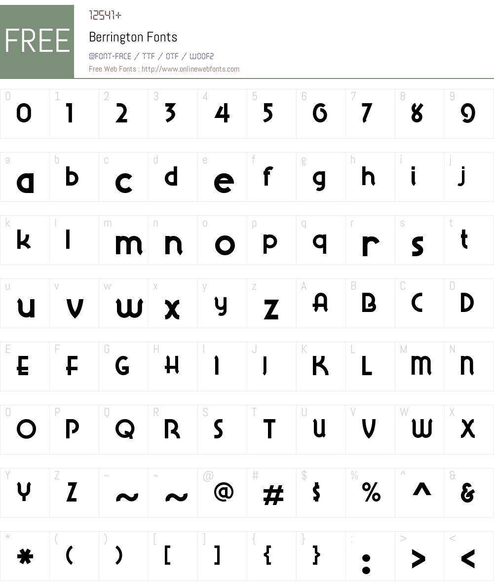 Berrington Font Screenshots