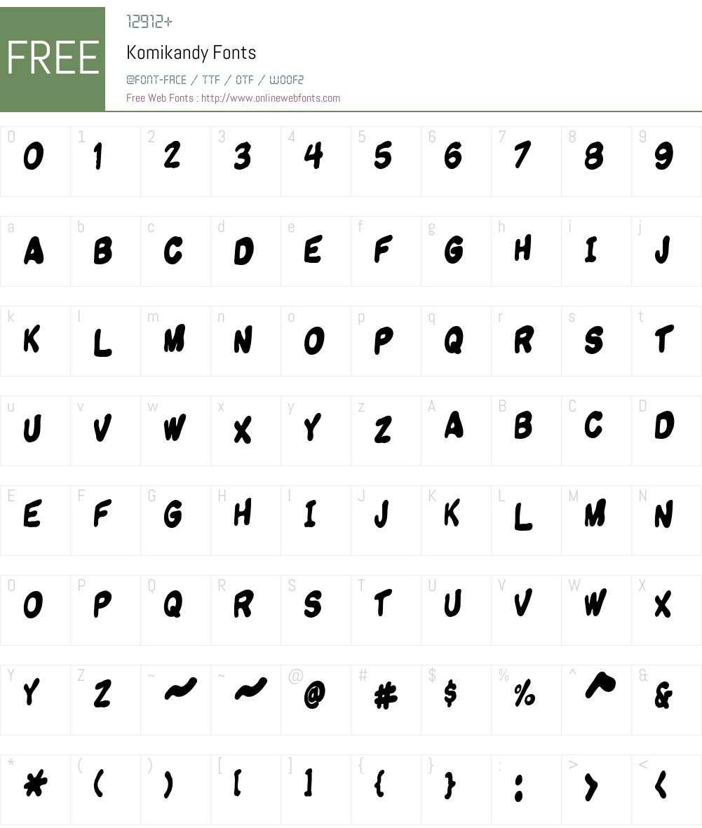 Komikandy Font Screenshots