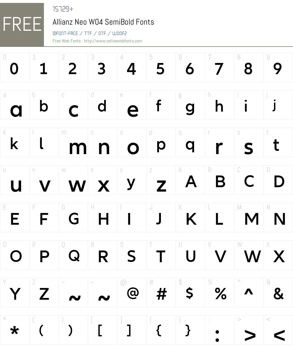 AllianzNeoW04-SemiBold Font Screenshots