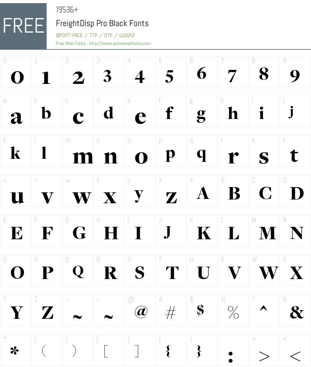 FreightDispProBlack-Regular Font Screenshots