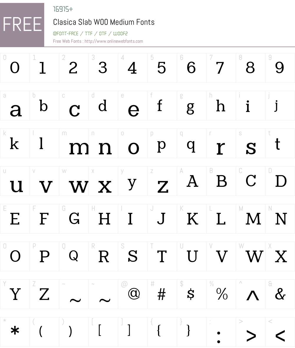 ClasicaSlabW00-Medium Font Screenshots