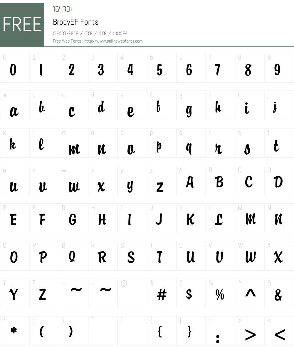 BrodyEF Font Screenshots