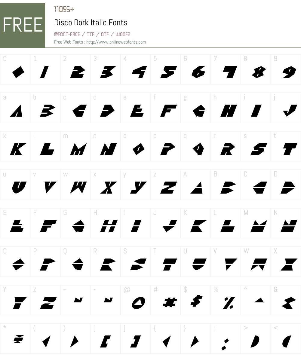 Disco Dork Italic Font Screenshots