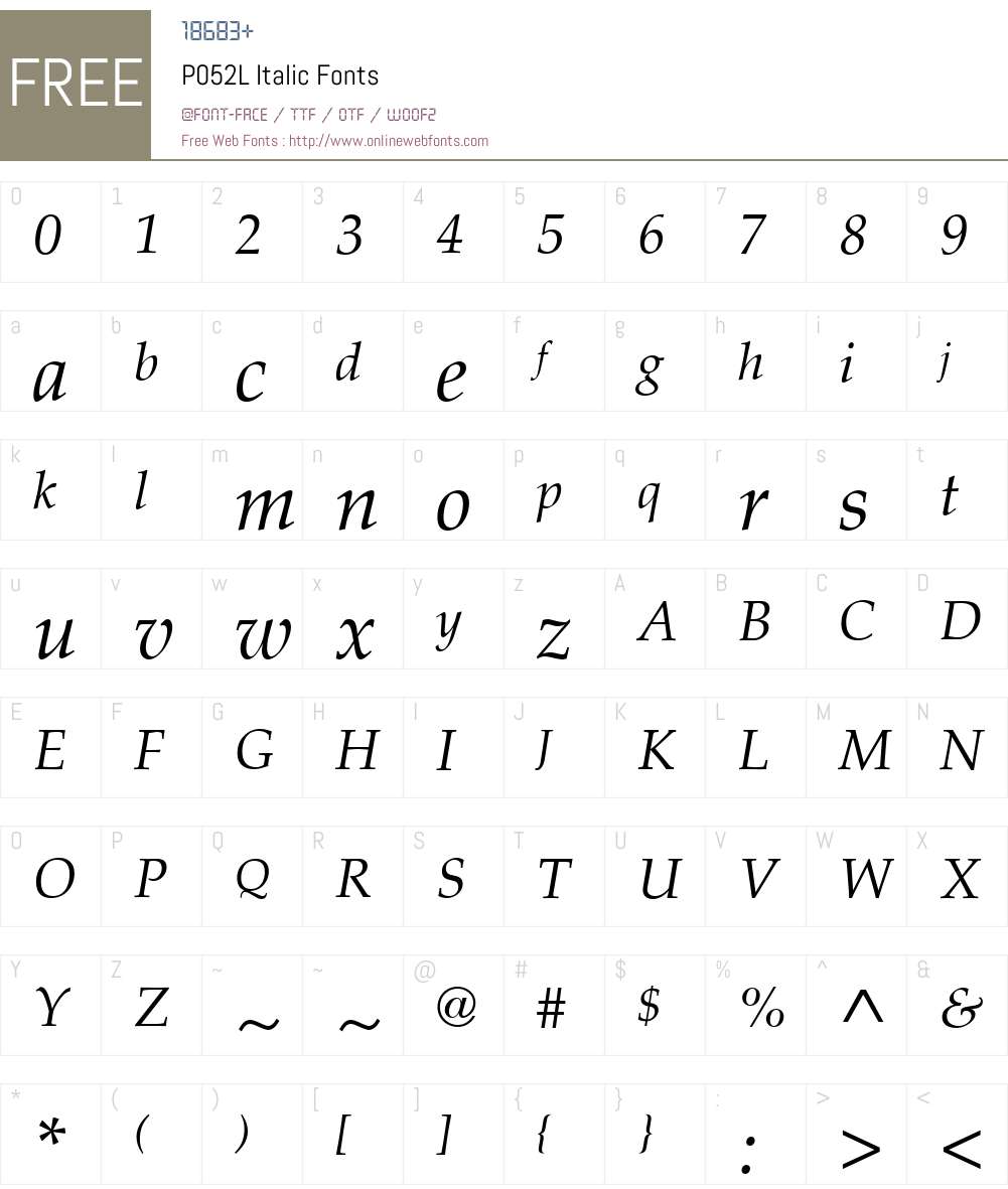 P052L Font Screenshots