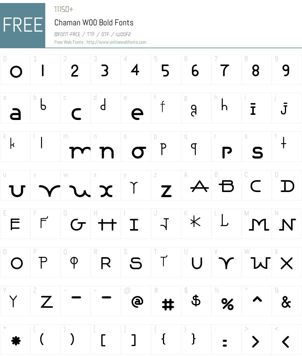ChamanW00-Bold Font Screenshots