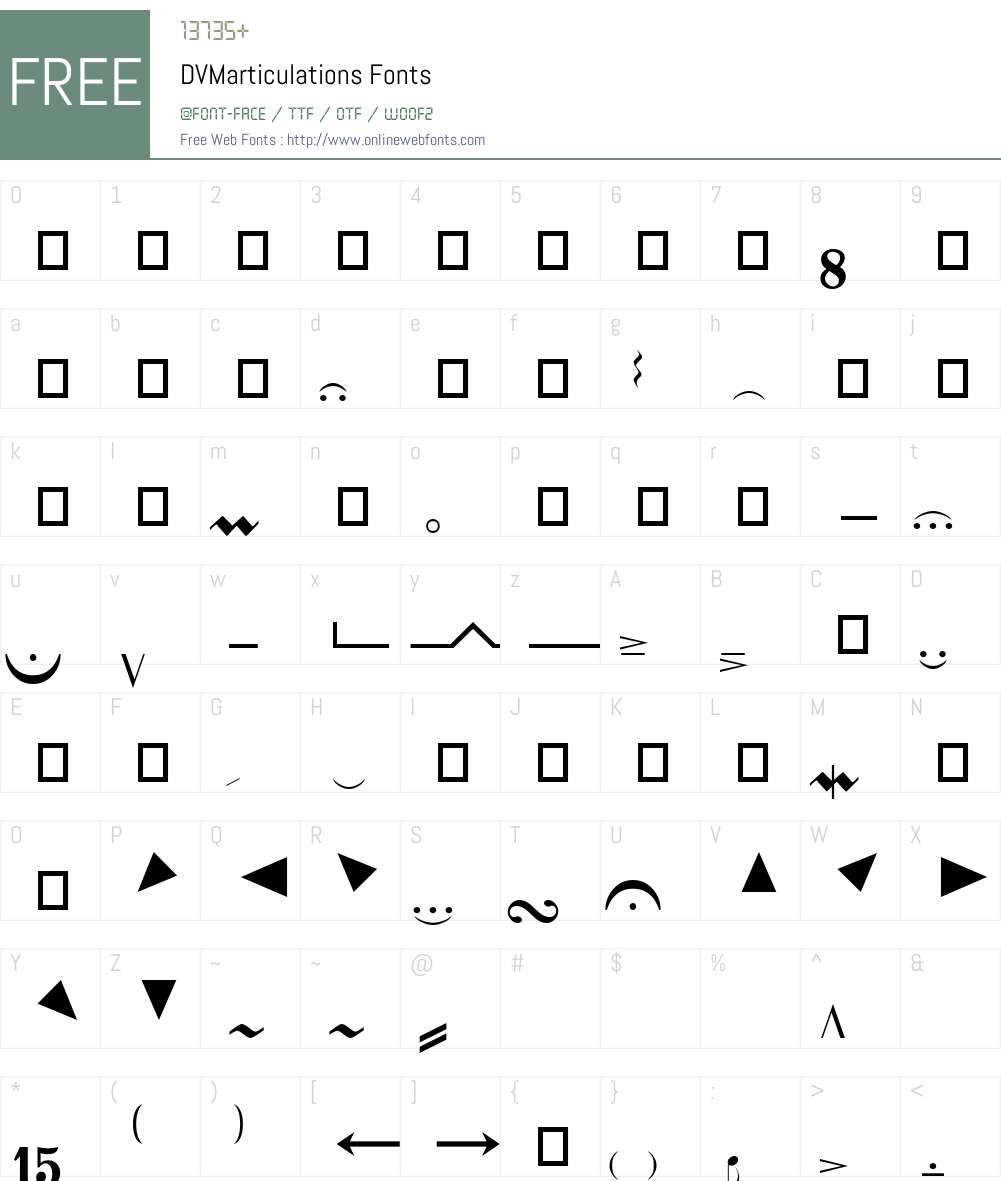 DVMarticulations Font Screenshots