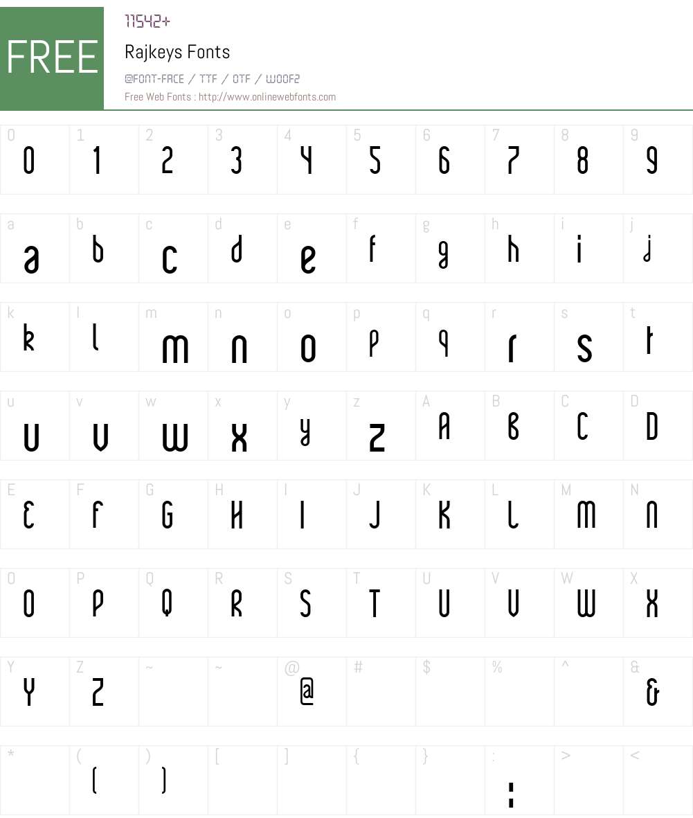 Rajkeys Font Screenshots