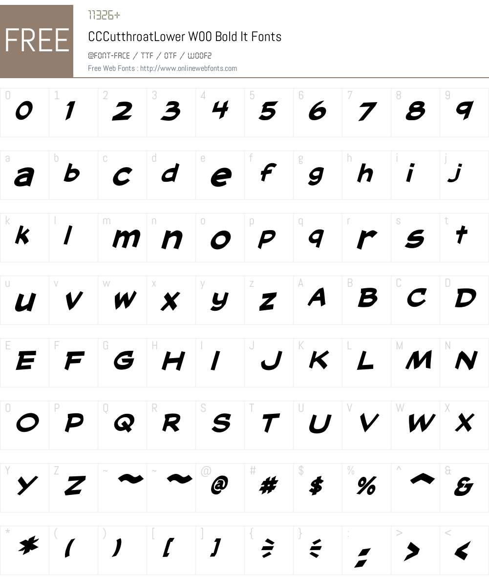 CCCutthroatLowerW00-BoldIt Font Screenshots