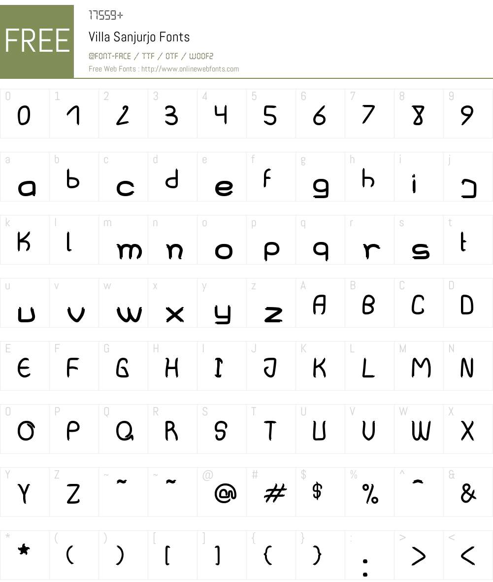 Villa Sanjurjo Font Screenshots