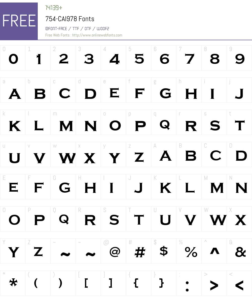 754-CAI978 Font Screenshots