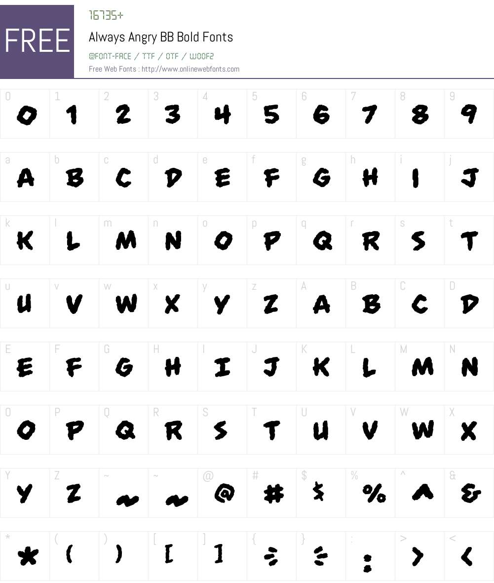 AlwaysAngryBB-Bold Font Screenshots