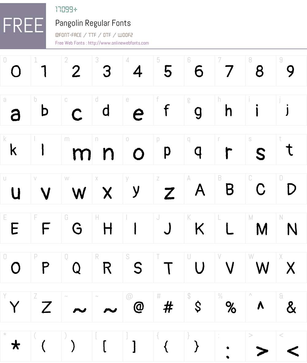 Pangolin Font Screenshots