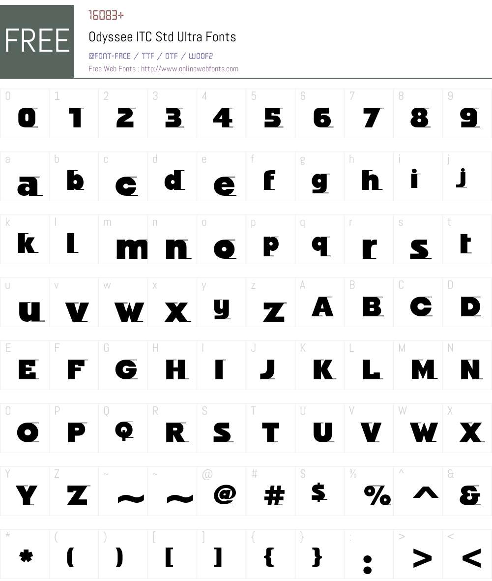 Odyssee ITC Std Font Screenshots