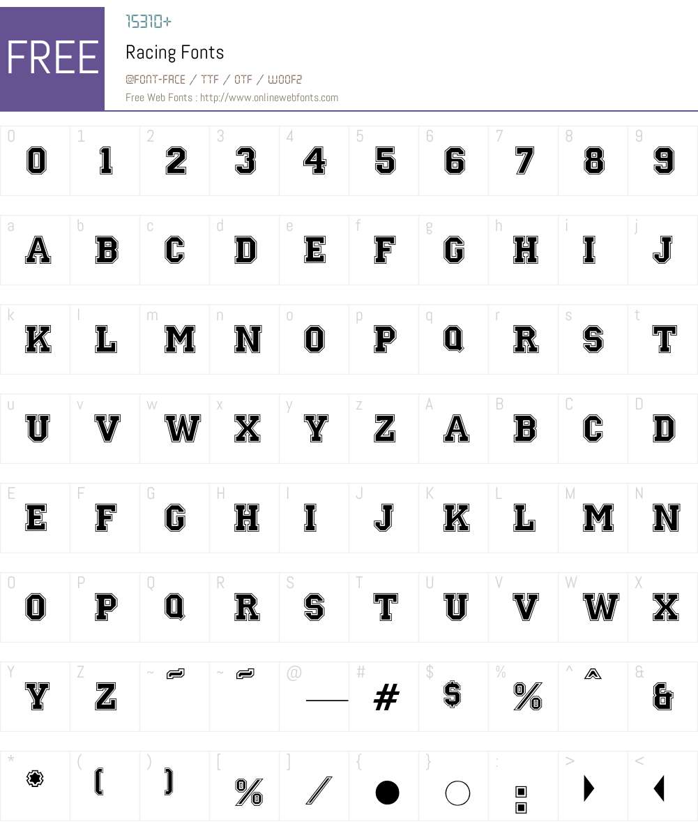 Racing Font Screenshots
