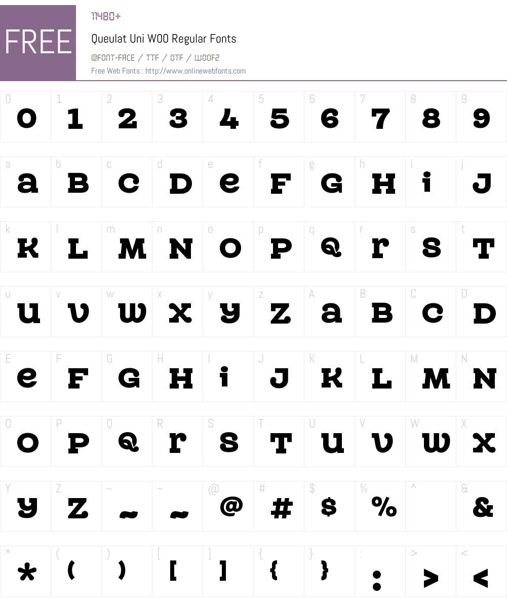 Queulat Font Screenshots