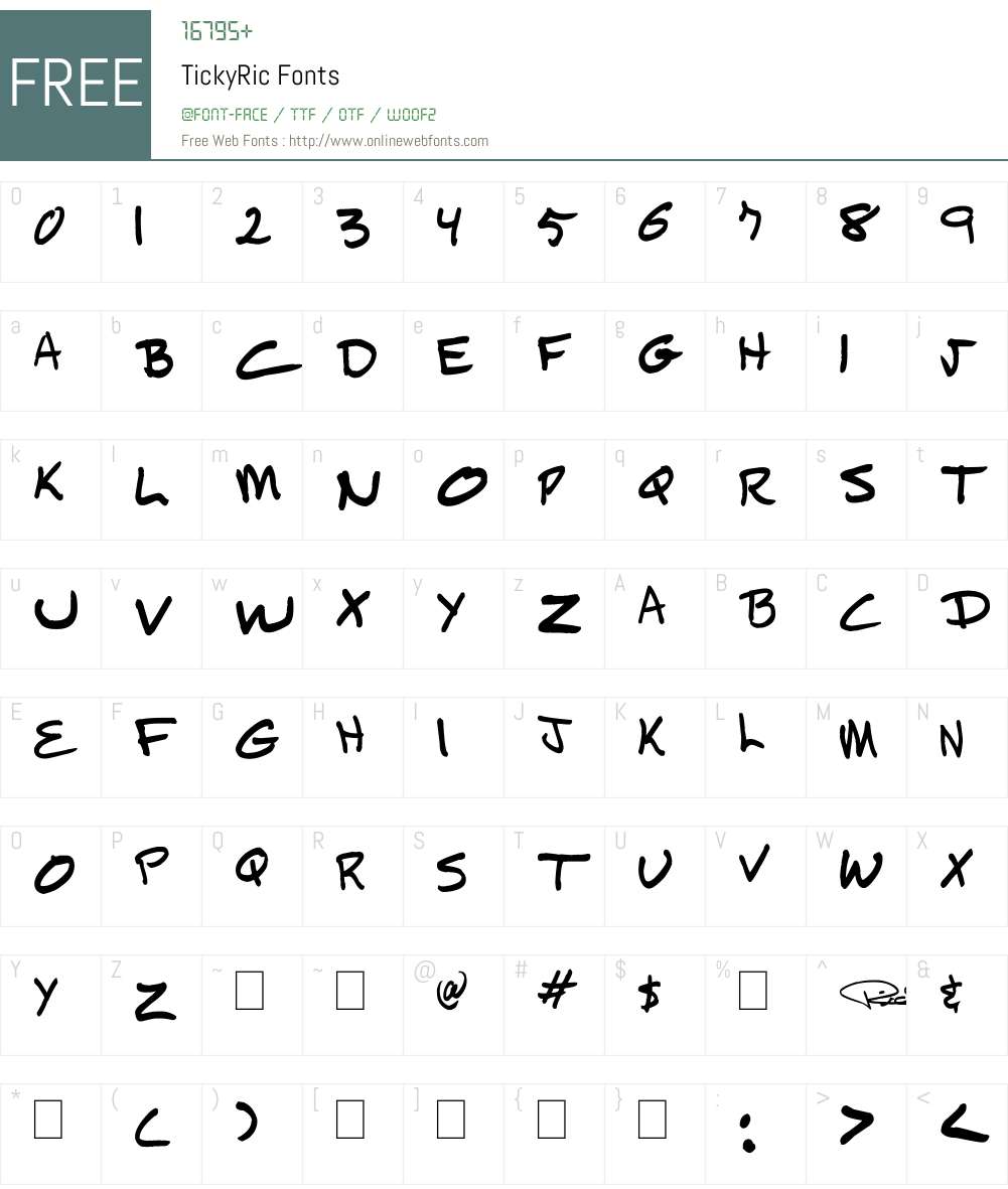 TickyRic Font Screenshots