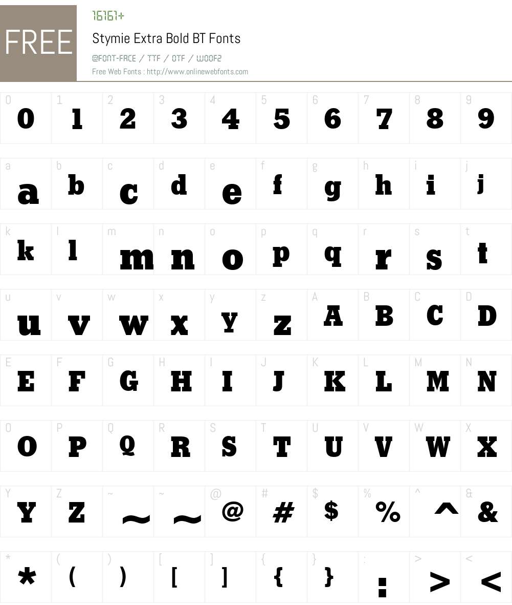 Stymie XBd BT Font Screenshots
