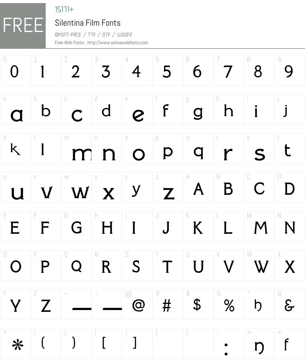 Silentina Film Font Screenshots
