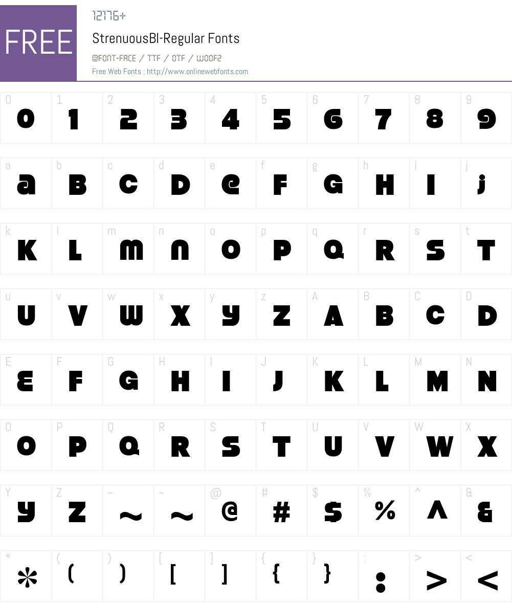 Strenuous Font Screenshots