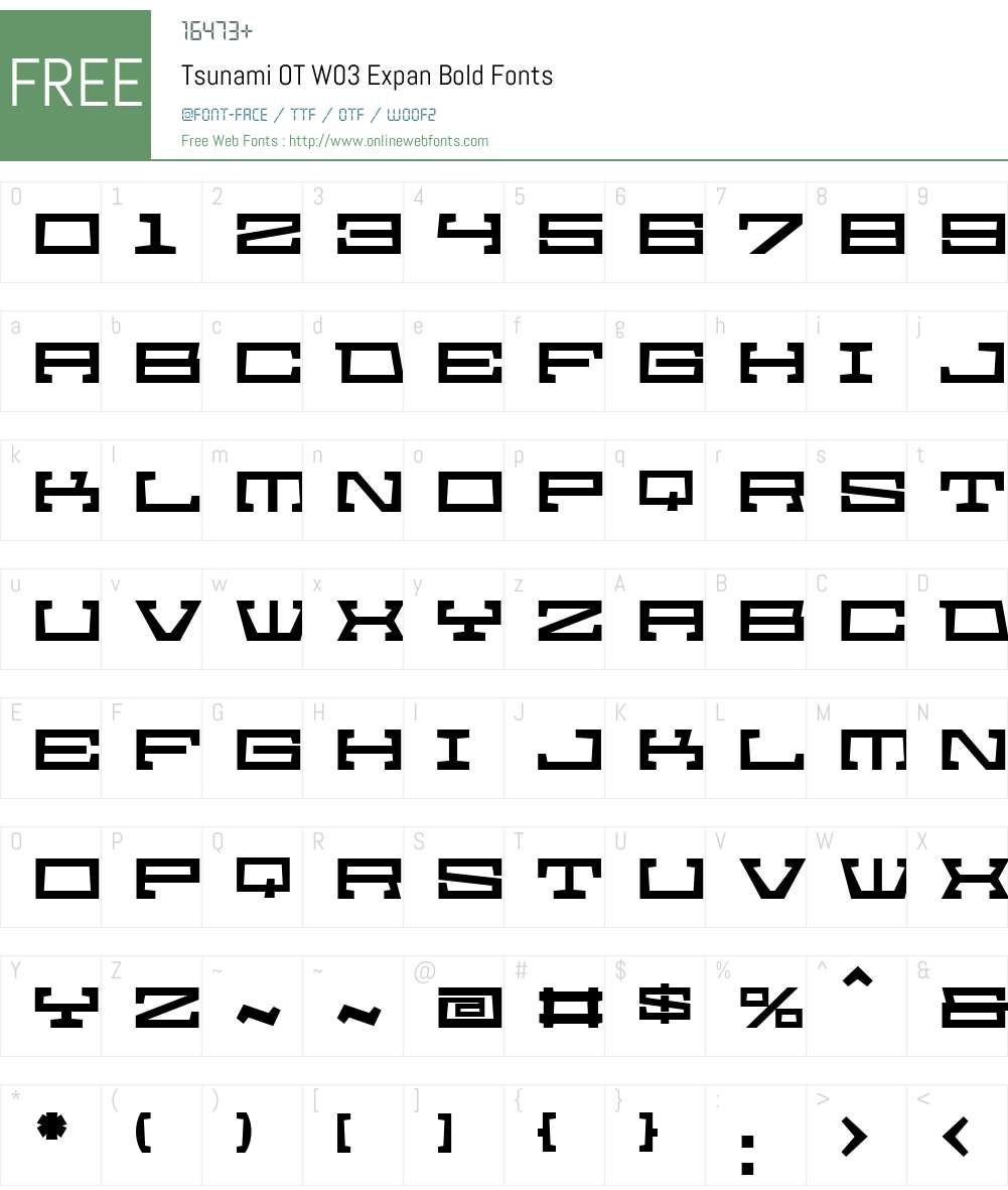 FF Tsunami Font Screenshots