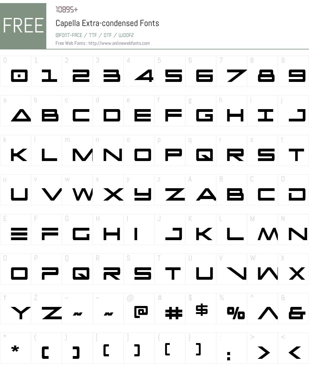Capella Extra-condensed Font Screenshots
