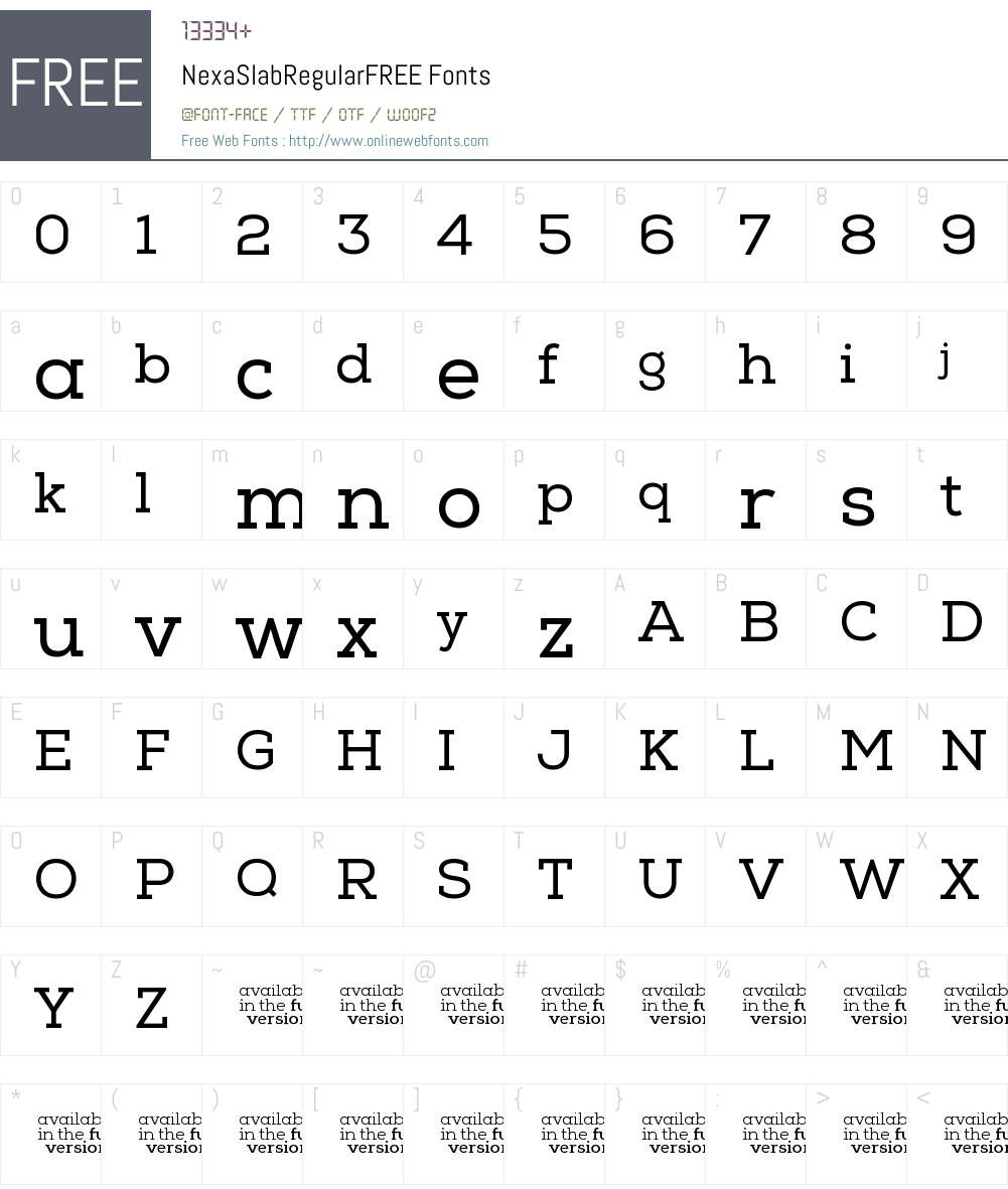 Nexa Slab Regular FREE Font Screenshots