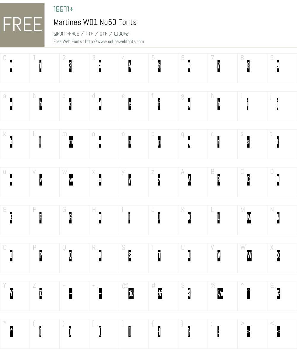 MartinesW01-No50 Font Screenshots