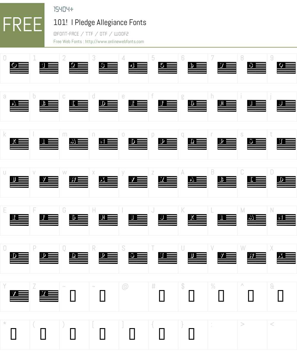 101! I Pledge Allegiance Font Screenshots